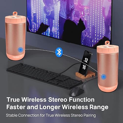 Miniatura 7 de comiso Altavoz Bluetooth impermeable IPX7, altavoces portátiles inalámbricos de 25 W, sonido fuerte, graves fuertes, emparejamiento estéreo de 36