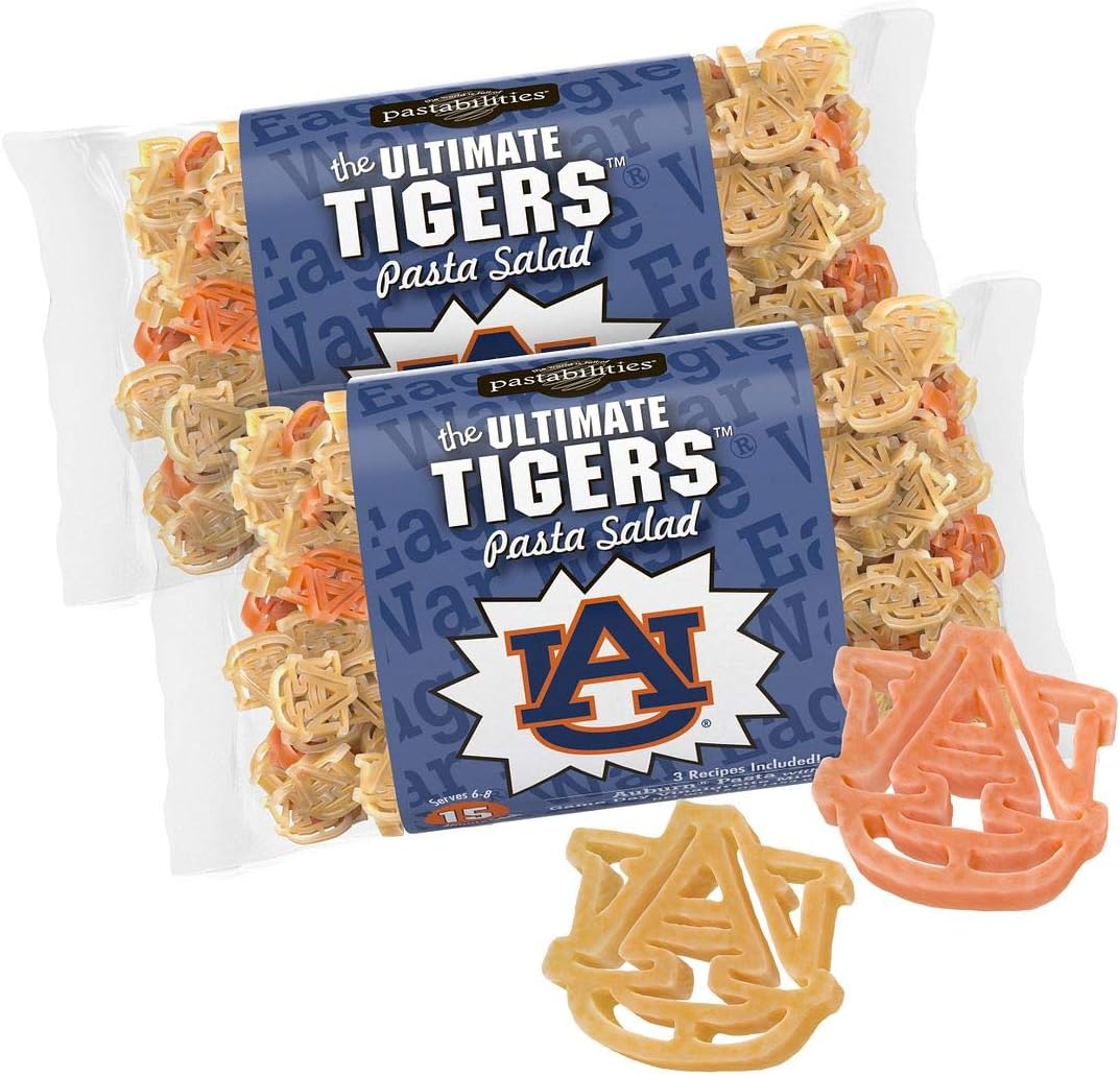 Pastabilities Auburn Tiger War Eagle Shaped Pasta & Salad Dressing Mix with Seasoning (16 oz, 2 Pack)