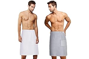 2-Piece Microfiber Waffle Wrap-Around Towel for Men