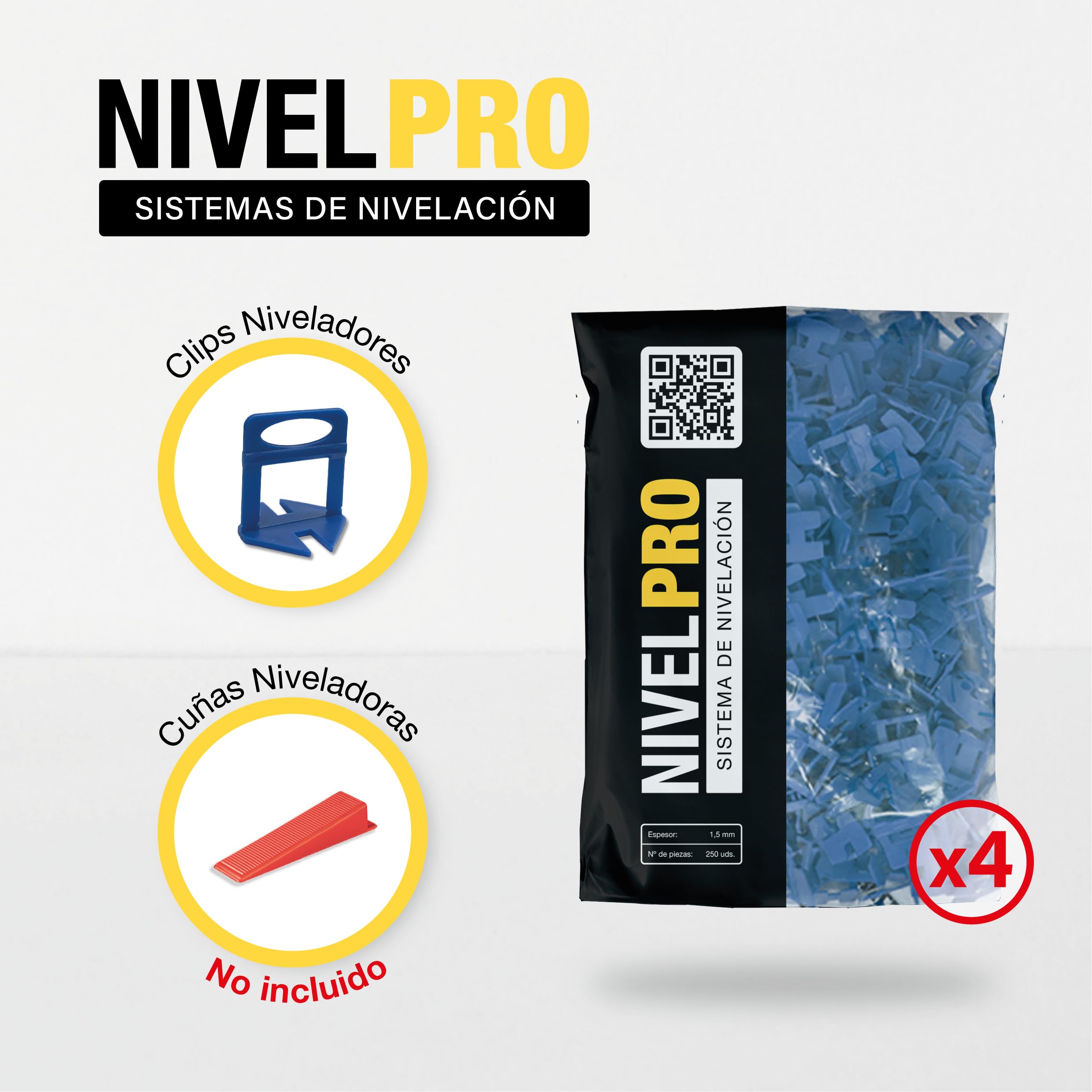 Clips de Nivellement Carrelage 1,5 mm, 1000 pcs, Sol & Mur