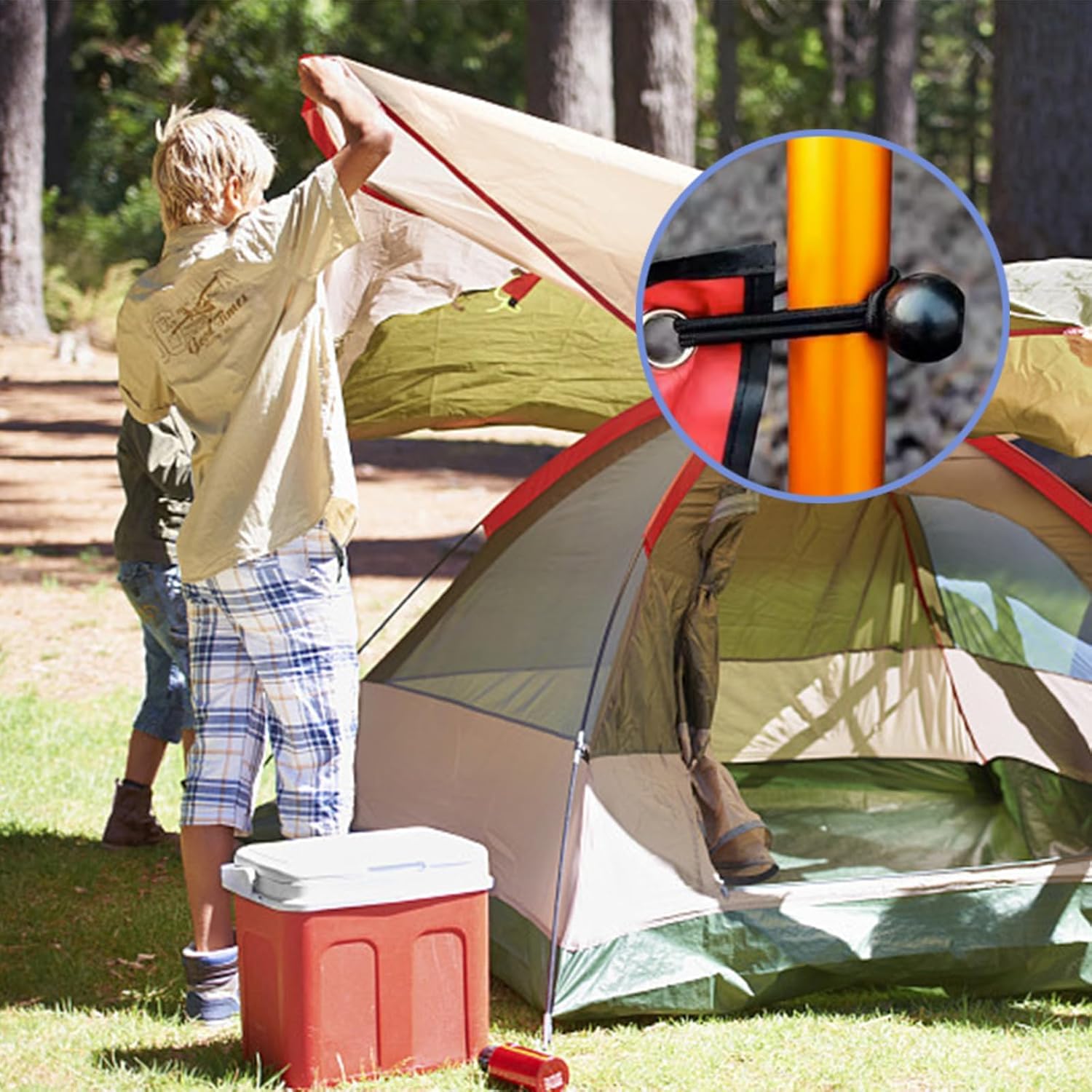 40 Tendeurs Élastiques Avec Boule - 20 Cm - Pour Bâche, Tente, Camping - Nylon Et Caoutchouc