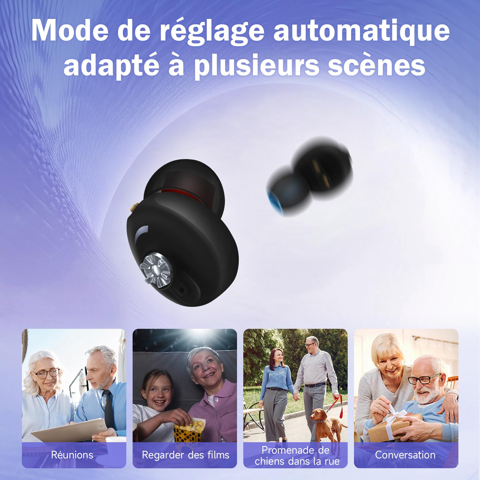 Britzgo Device - Casque Intra-auriculaire Haute Performance (autonomie de 15 Heures, Charge Rapide) - Noir (Double)