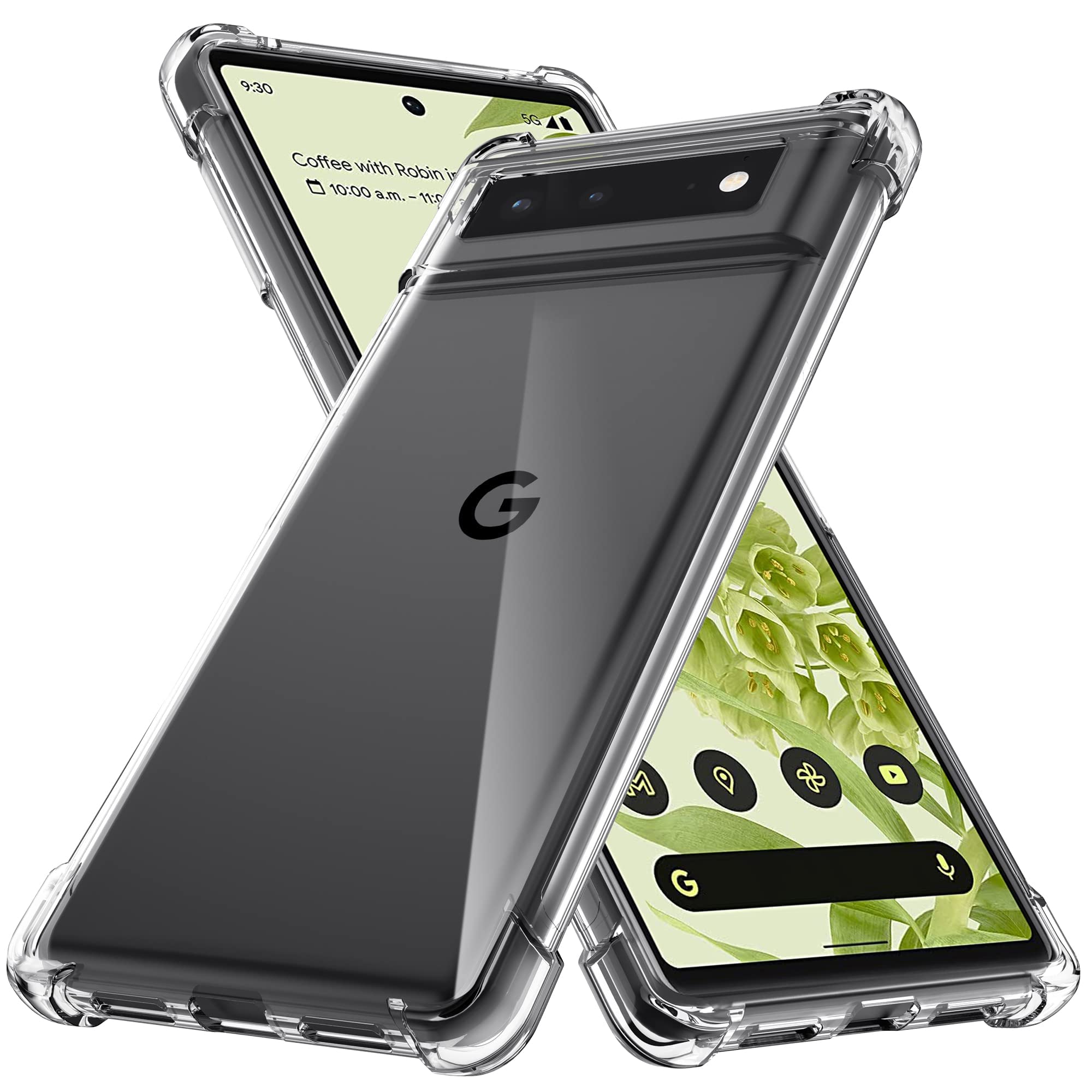 Silicone Bumper Exclusive - Back Cover Thin Case for Google Pixel 6, Transparent