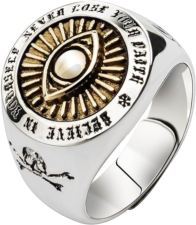 Anello Massone Uomo - Con Simbolo Massonico - Bussola Vintage - Regalo Uomo - Foto 10