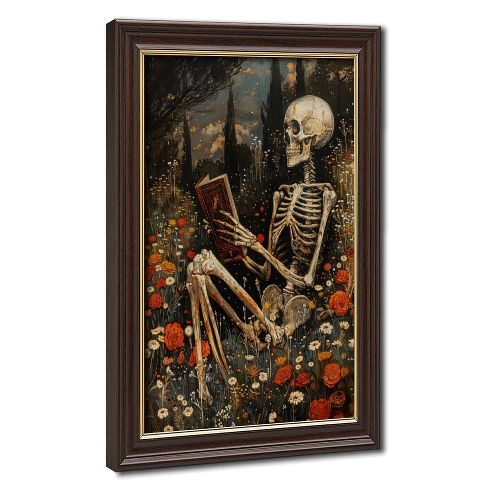 Bareronor Gothic Skeleton Canvas Poster for Bedroom Decor Gift