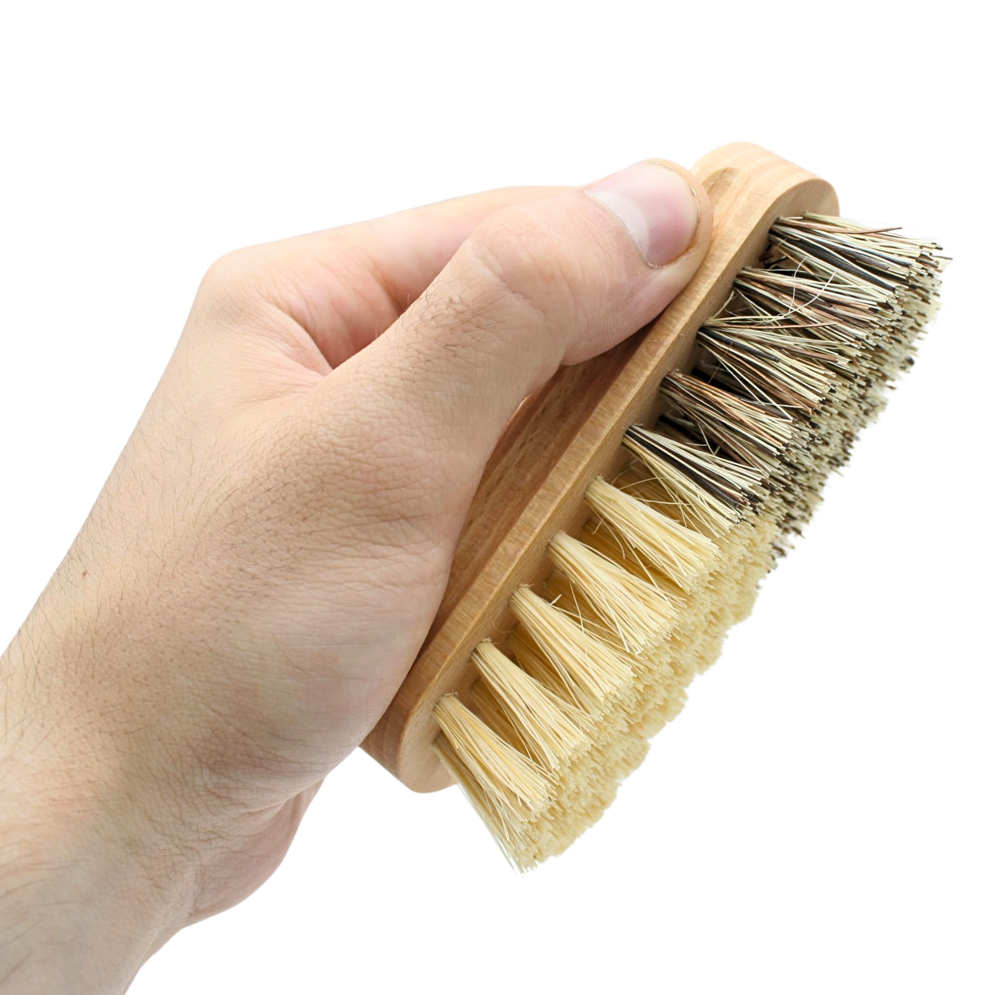 Brosse à légumes en hêtre pour fruits et crudités - Design ergonomique - Brosse de cuisine en bois