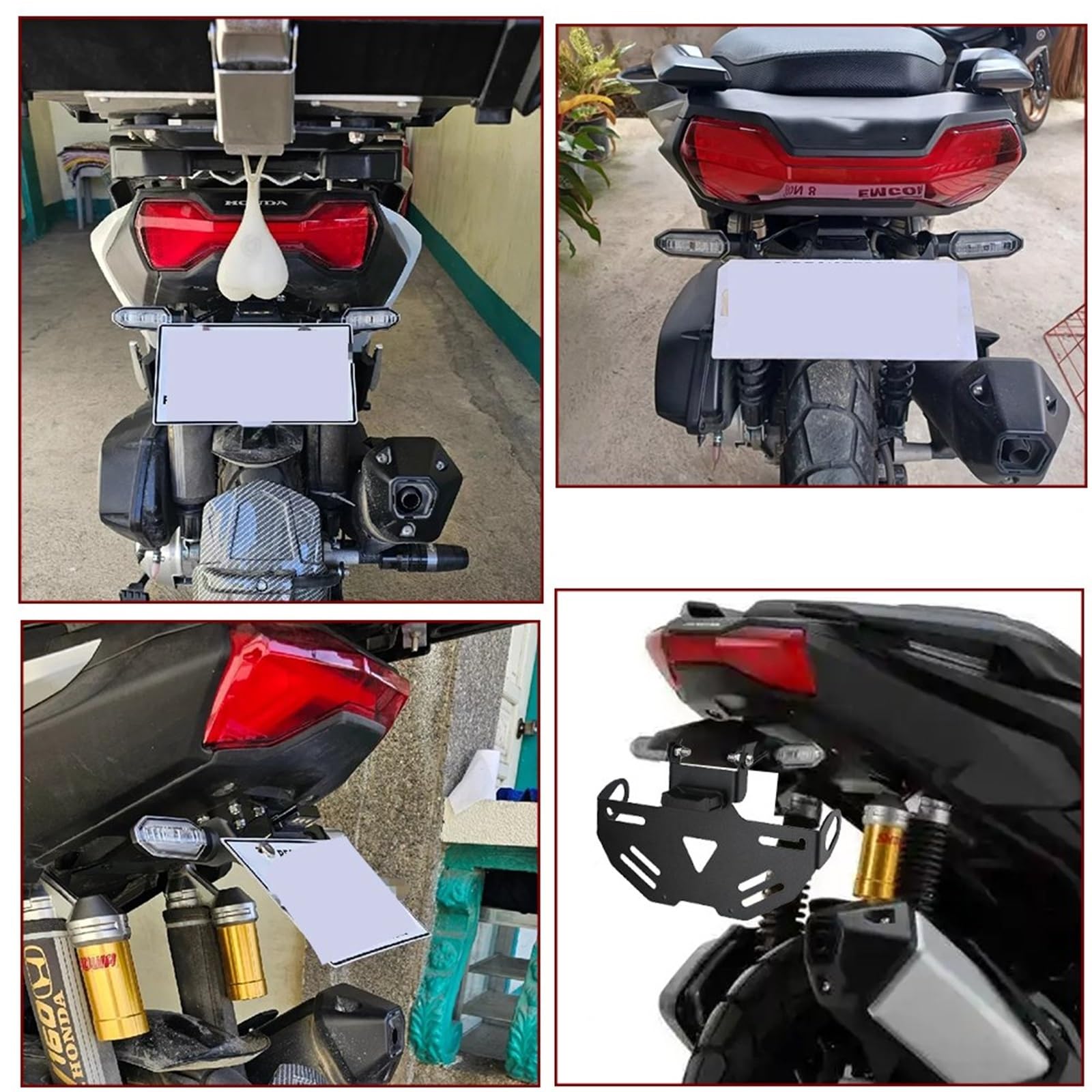 Portatarga Posteriore Corto Moto Per ADV160 ADV-160 2022-2025 Con Luce LED Integrata