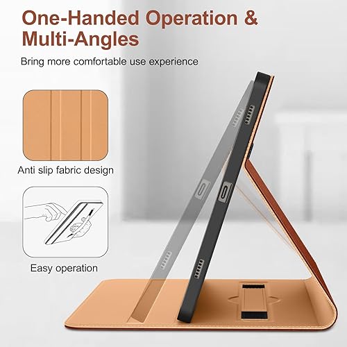 Miniatura 4 de DTTO Funda de cuero prémium con soporte para S-Pen para Samsung Galaxy Tab S9, versión 2023 SM-X710X716BX718U, con soporte para S-Pen y apagado