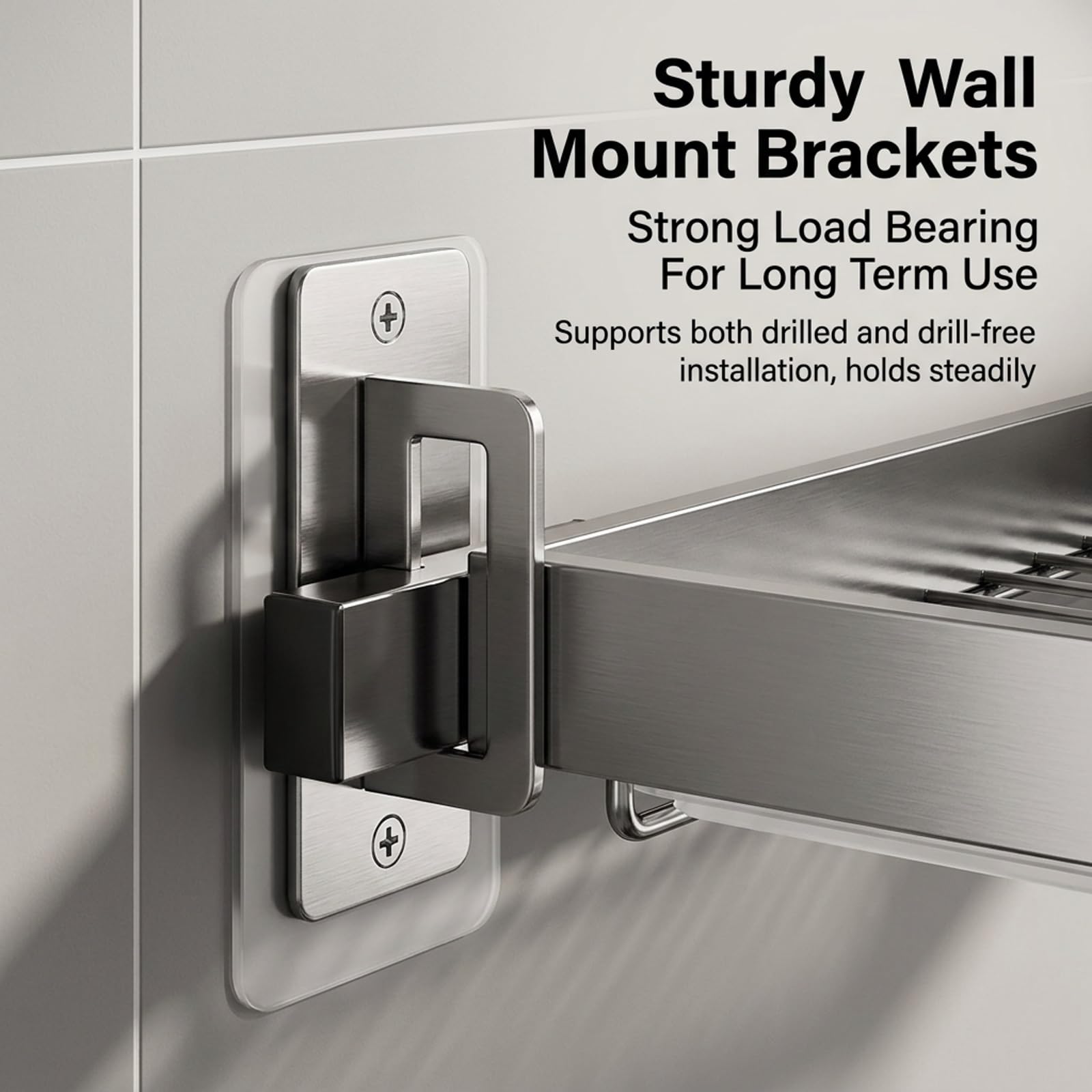 Escurridor de Platos para Pared, Organizador de Cocina en Acero | Acero inoxidable, montaje en pared, ahorro de espacio, secado rápido(Gray 2,95cm/37.4in)
