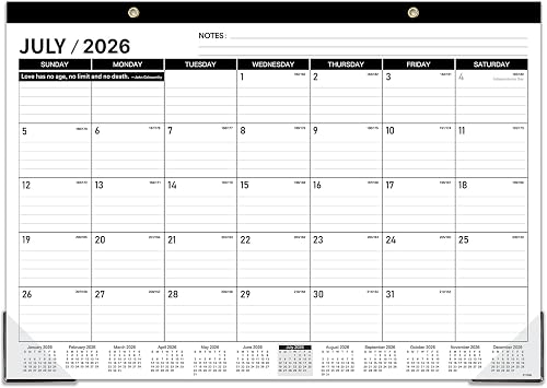 Desk Calendar 2026-2027 - JUL. 2026 - DEC 2027, 18 Months Large Desk Calendar 2026-2027, 17" x 12", Desk Pad, Large Ruled Blocks, to-do List & Notes, Best Desk/Wall Calendar for Planning or Organizing