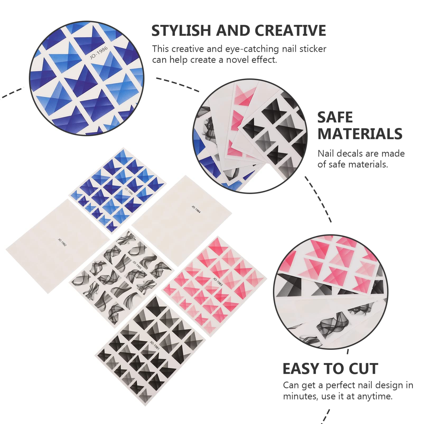 CALLARON 5 Set Stickers Per Unghie Francesi Semitrasparenti Adesivi Per Decorazione Unghie Impermeabili E Resistenti Facili Applicare Per Design Minuti 6 Fogli*5