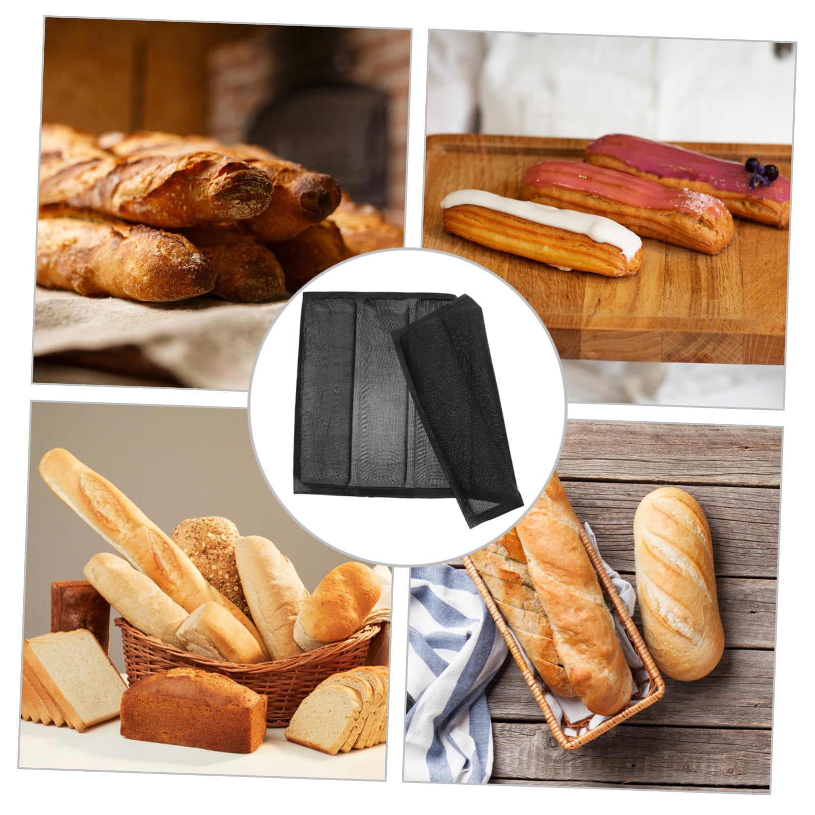 Ciieeo Molde Para Baguette Bandeja Para Hornear Molde Para Pan Molde De Pan Francés Para Hornear Moldes Para Pan Para Horno Moldes De Silicona Para Gel De Sílice Black