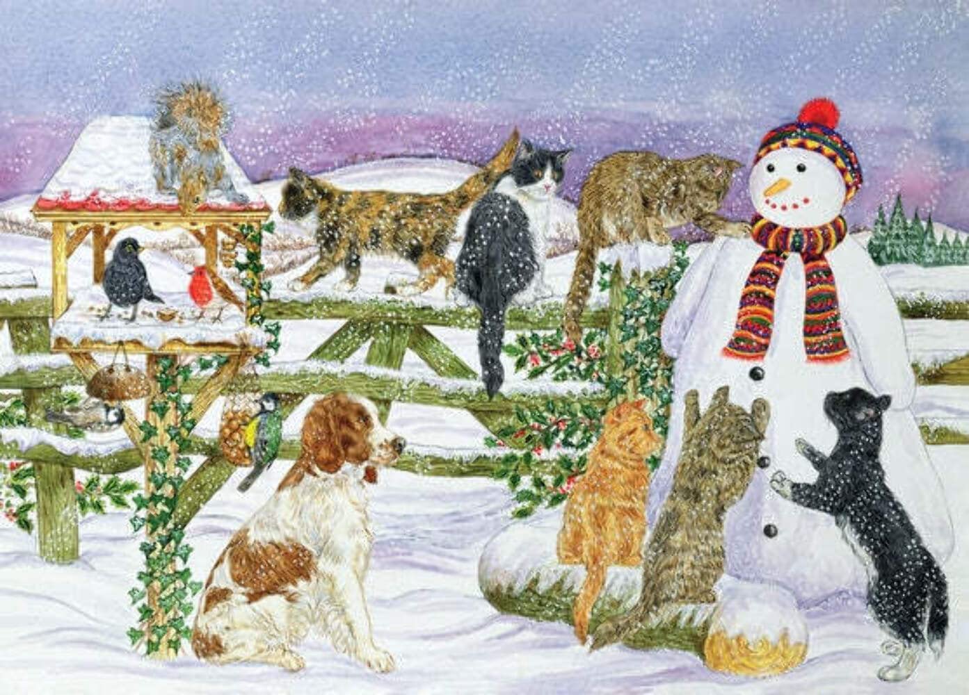 Peter Pauper Press Snowman and Friends 1000 Piece Jigsaw Puzzle, White