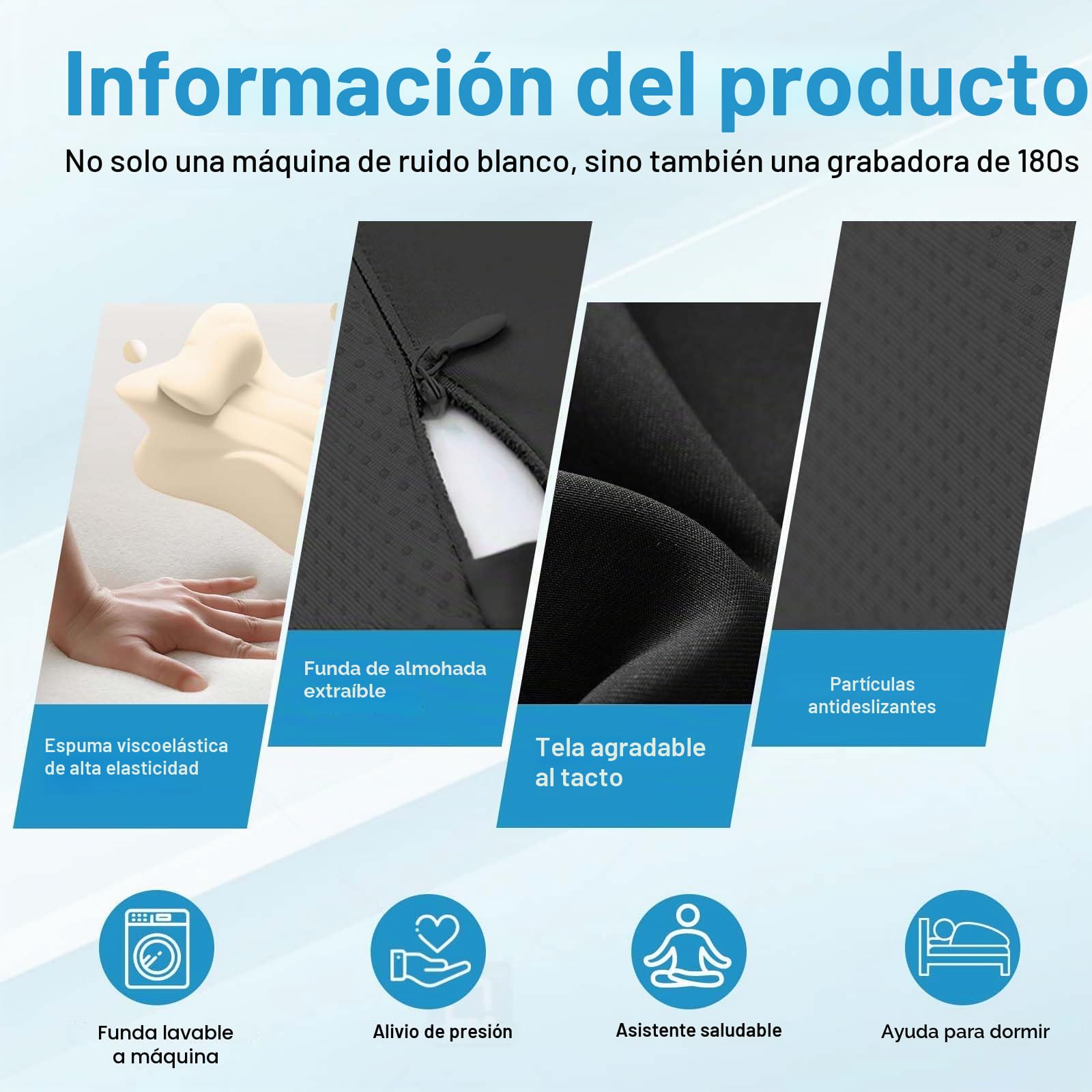 MINGPINHUIUS Cojín de cuña, cojín de Lectura y cojín Lumbar, cojín de relajación para Cama, sofá y Suelo, cojín ortopédico de Apoyo contra el Dolor de Espalda y Cuello, de Espuma viscoelástica