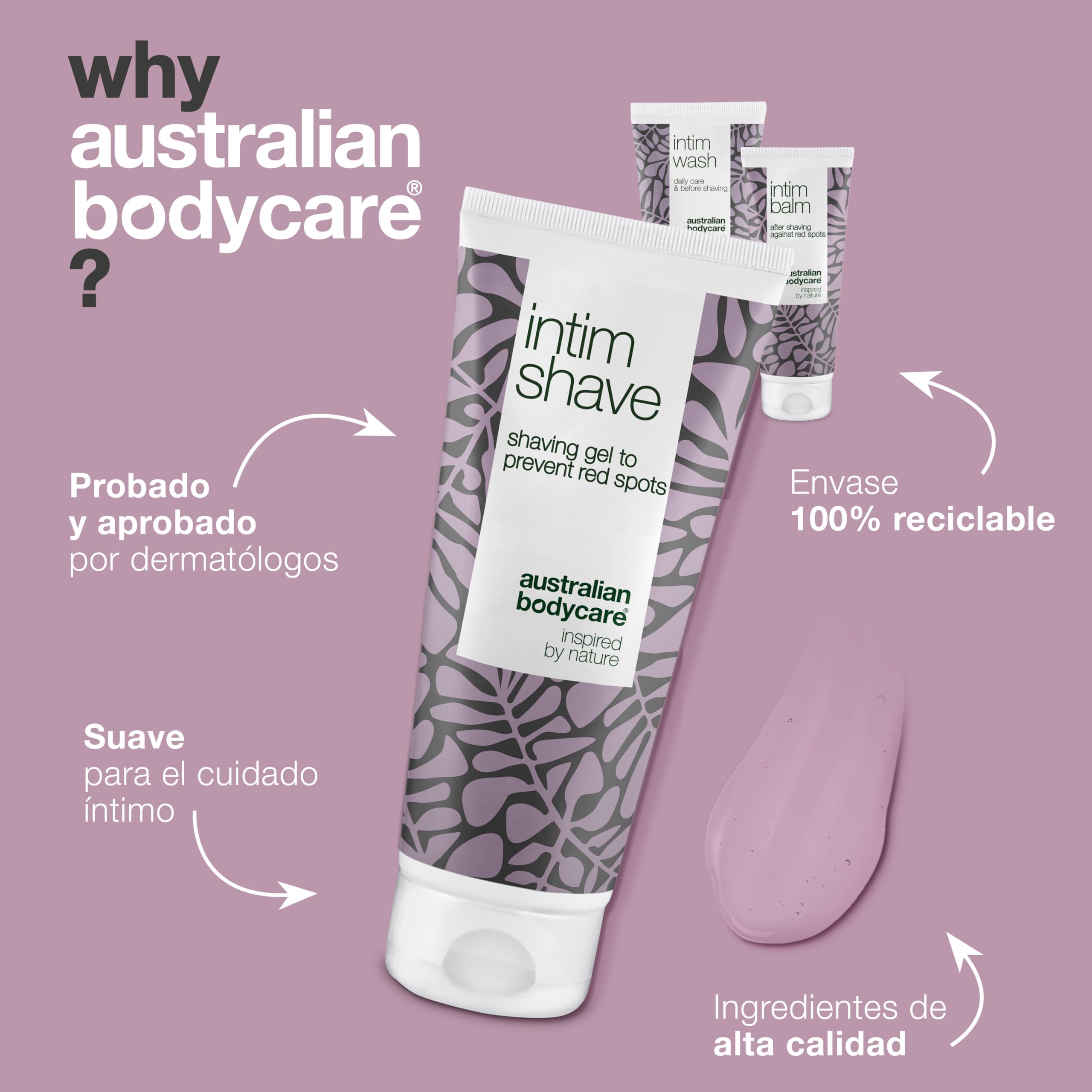 KIT de afeitado íntimo|3 productos para librarse de sarpullidos y vellos encarnados después del afeitado. Contiene|Intim Wash 200 ml, Intim Shave 100 ml, Intim Balm 100 ml | Australian Bodycare