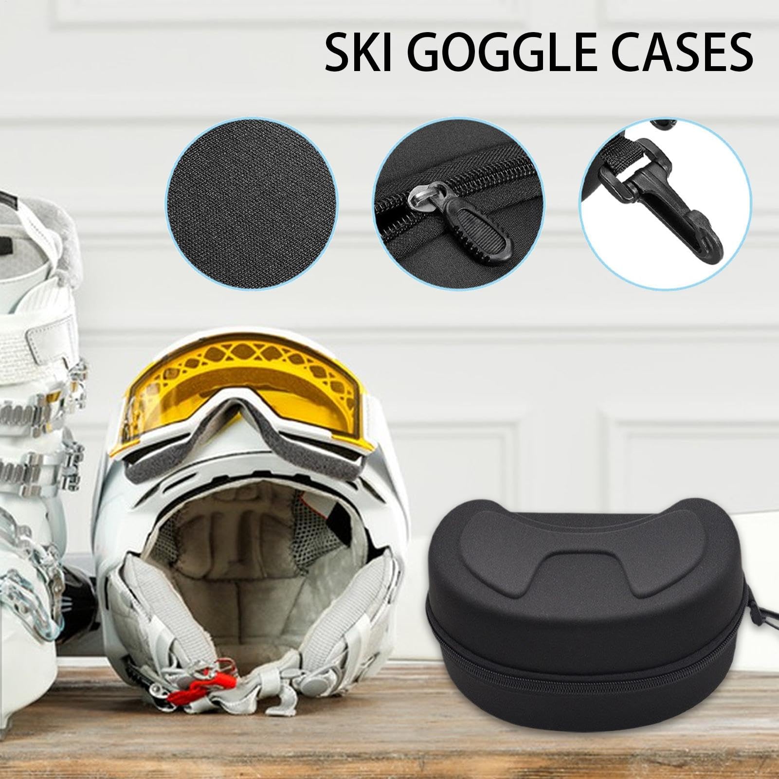 Custodia per occhiali da sci, custodia per occhiali da neve - Custodia rigida per occhiali da sci resistente all'acqua e antiurto,Scatola portaoggetti per occhiali da nuoto sulla neve, custodia per oc