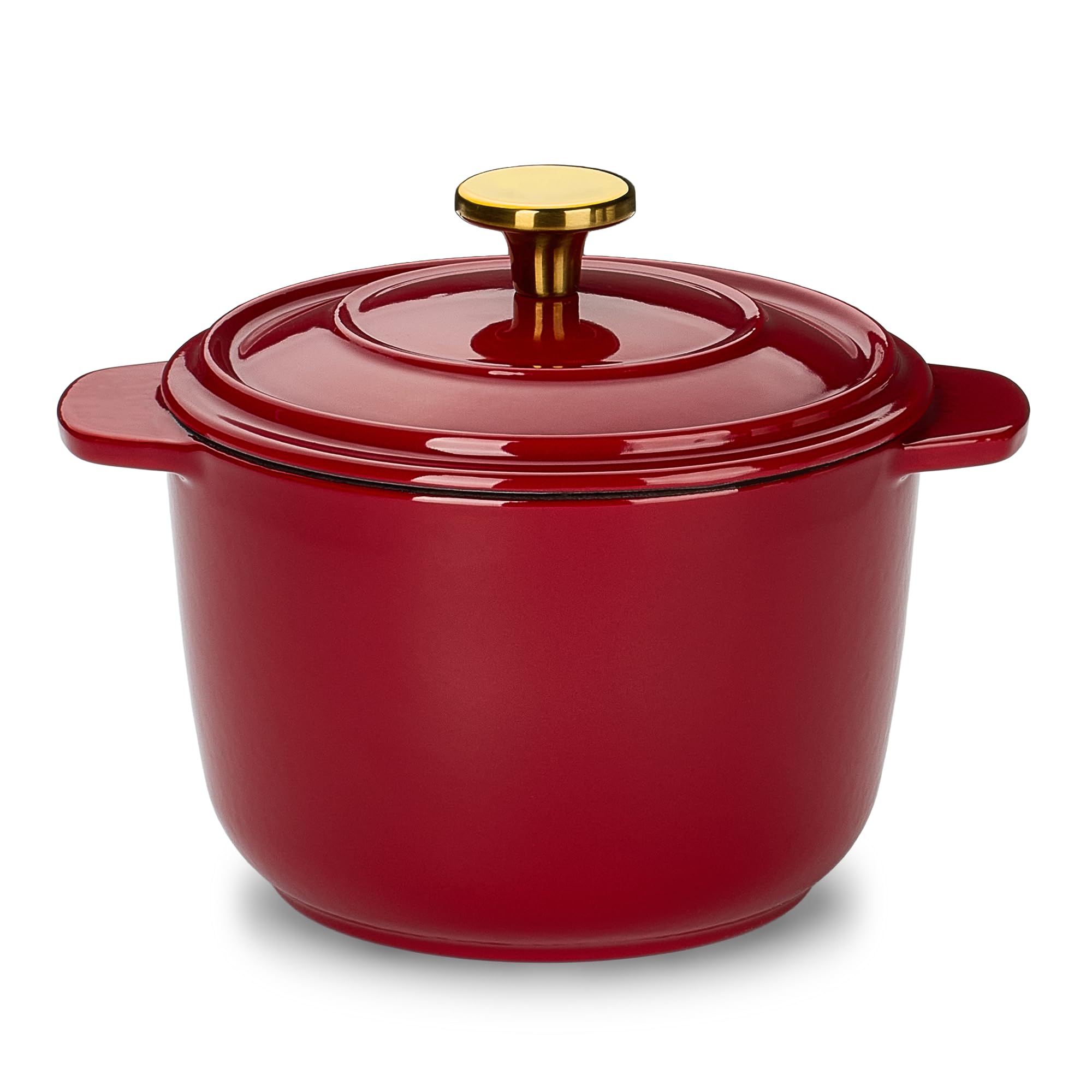 CAROTE 2QT Enameled Cast Iron Dutch Oven in Red