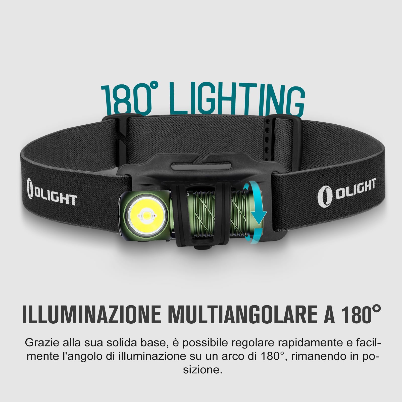 OLIGHT Perun 2 mini Lampada Frontale LED 1100 Lumen Torcia Elettrica Ricaricabile 5 Livelli di luminosità, Regolabile a 180° per Corsa, Jogging, Campeggio, le segnalazioni di emergenza(Verde Oliva NW)