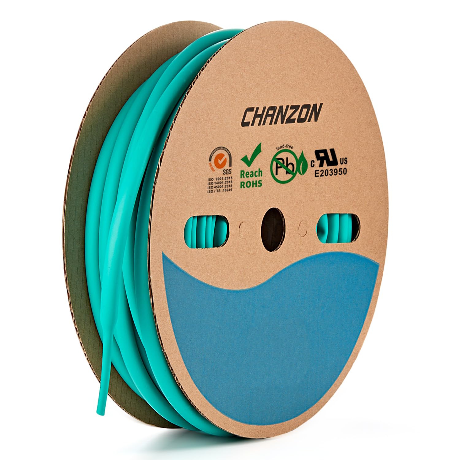 Chanzon 3:1 Ratio - 80ft Roll - Heat Shrink Tubing 3/8" (9.5mm) - Marine Grade Waterproof Adhesive Lined - (25M Total Length) Green Polyolefin Sleeving Wrap Shrinking 3 to 1 Ratio 1pcs
