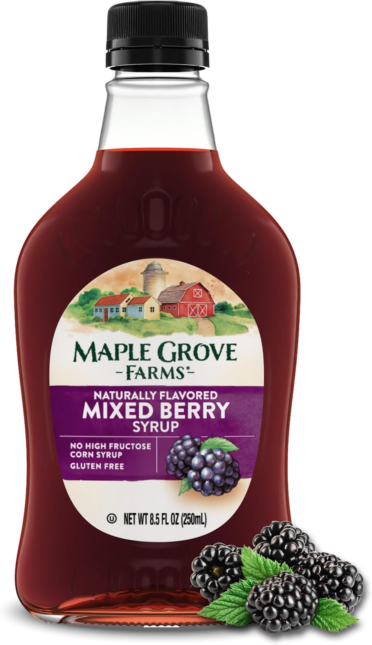 Maple Grove Farms Flavored Syrups, Boysenberry, 8.5 Ounce