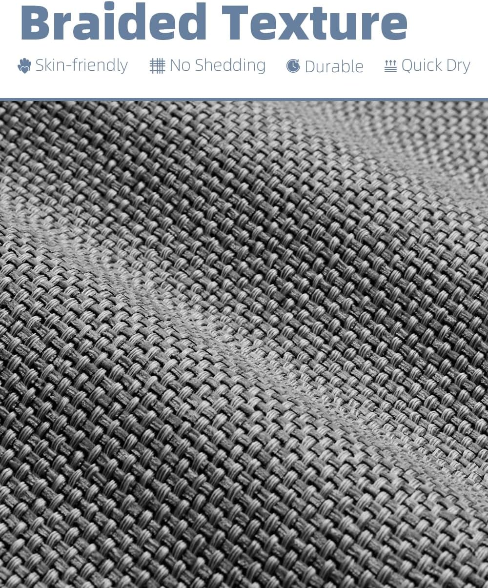 PADOOR Non-Slip Bath-Mats for Bathroom, Rubber-Backing Braided Absorbent Bathroom Mat Machine Washable Thin Bathroom Rugs Fit Under Door Quick Dry Bath Rugs for Floor, 17''x24'' Grey - Image 2