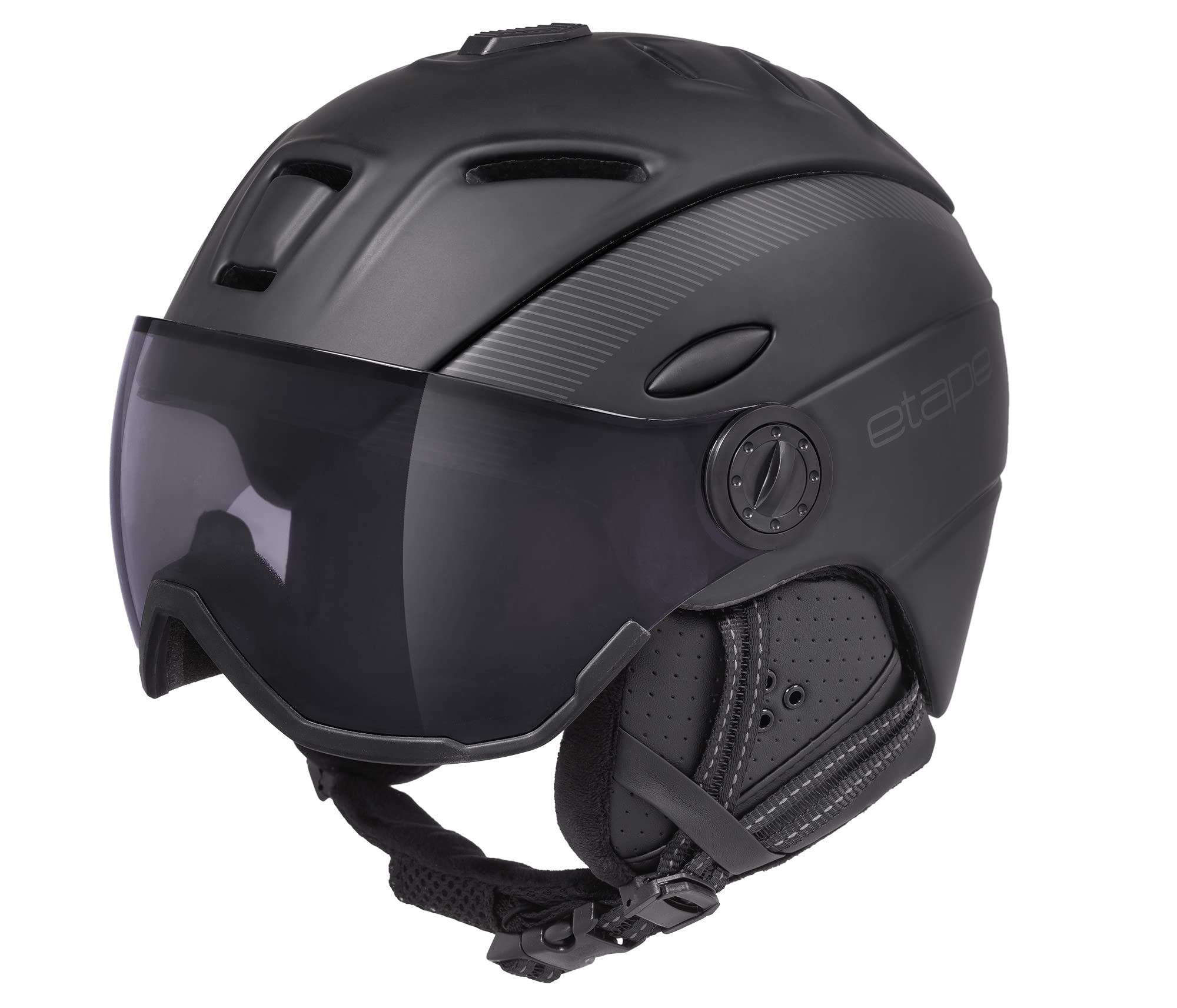 Casco Da Sci Etape Phoenix Pro Unisex-Youth - Nero Opaco, Taglia 58-61 Cm, Con Visiera Integrata - Foto 8