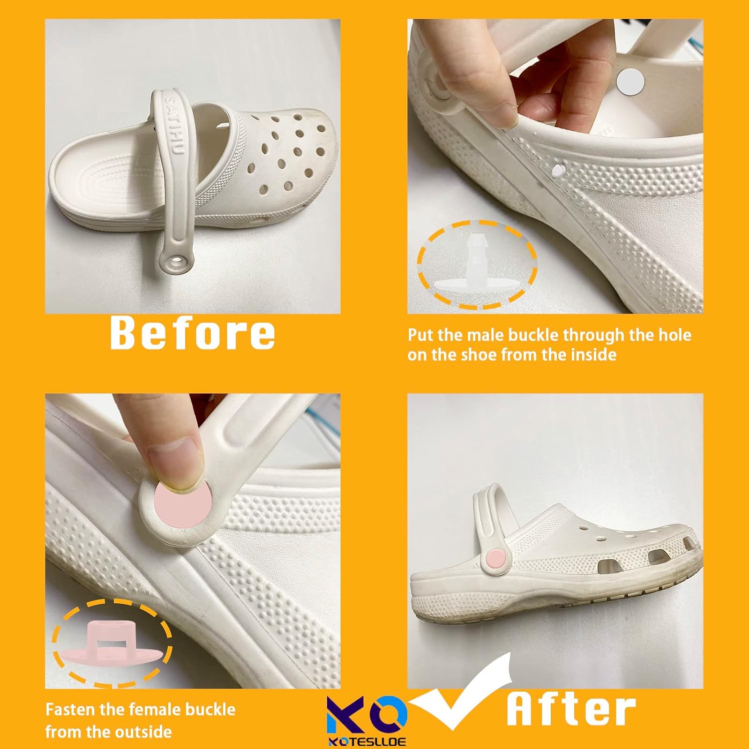 KOTESLLOE 8 Sets Replacement Rivets for Crocs, Replacement Parts for Crocs image 3