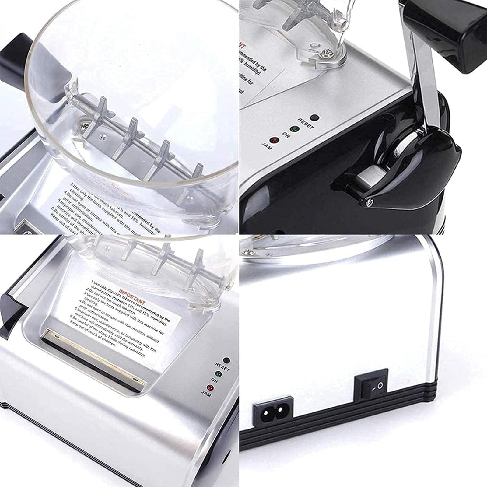 NGARY Riempitrice Automatica di Sigarette, Rullo per Iniettore di Tabacco Fai da Te con Luce LED per Indicare E Vassoio Rimovibile, per Tubo da 8 Mm di Diametro