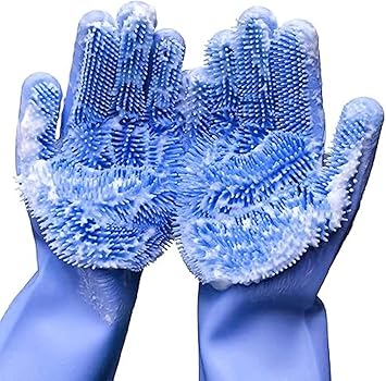 UrbanBite Hand Gloves for Kitchen Cleaning dish Washing Gloves Silicone Dishwashing Hands Vessel dishwasher wash utensil For Women Men House essentials for Bathroom Cleaning Pet Hair Care Car Washing - image, photos