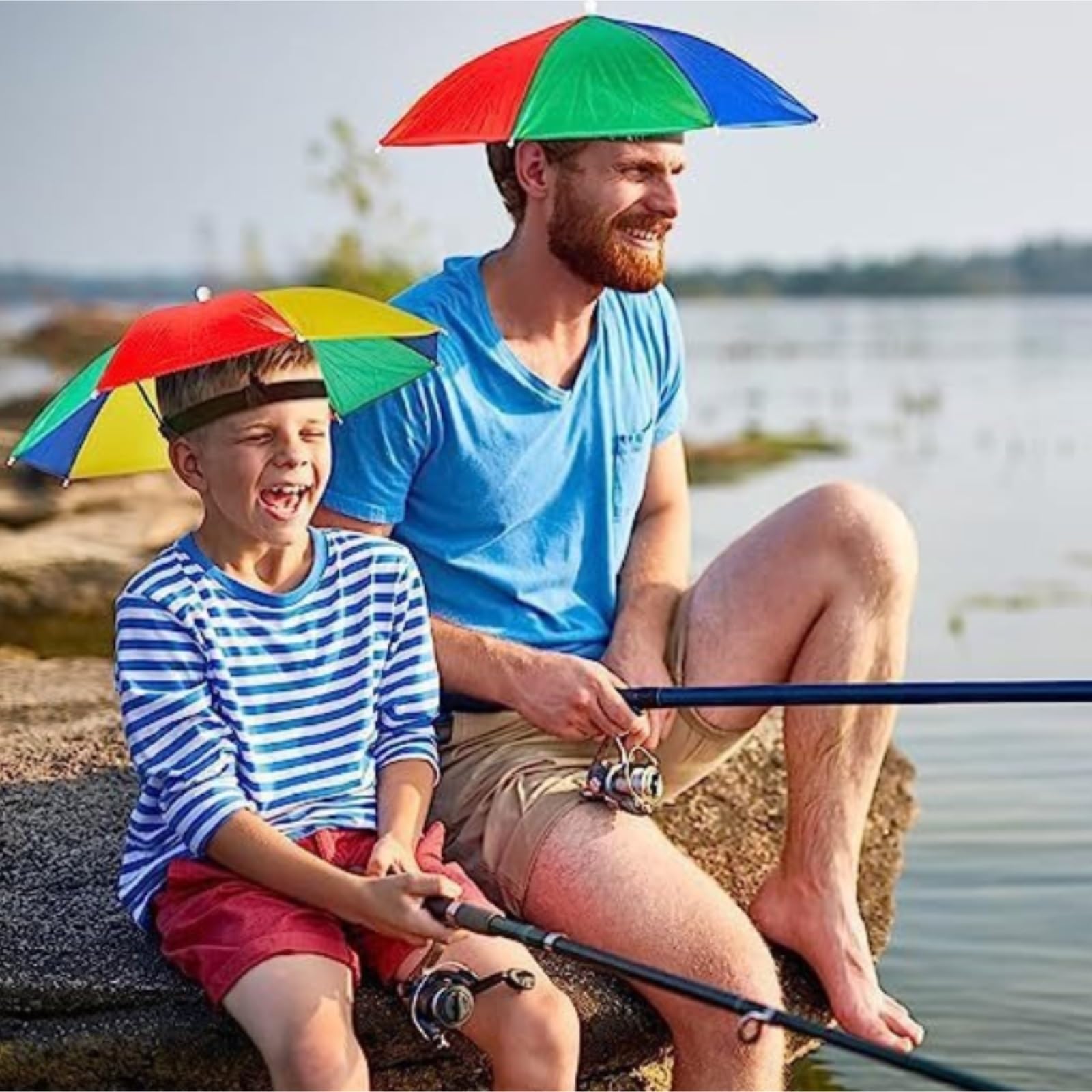 Przeciwsłoneczny Parasol Wędkarski 1 Szt. Parasolka Z Gumką Do Aktywności Na Świeżym Powietrzu Ogrodnictwa(Blue)