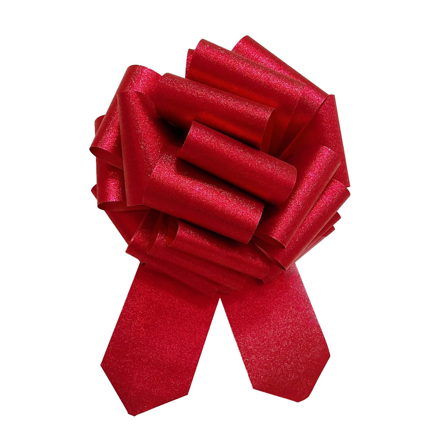 Lazo Rojo Grande 30 cm, Lazos para Envolver Regalos, Lazo para Bodas, Coches, Cestas, Puerta, Decoración de Navidad, Rojo Mate