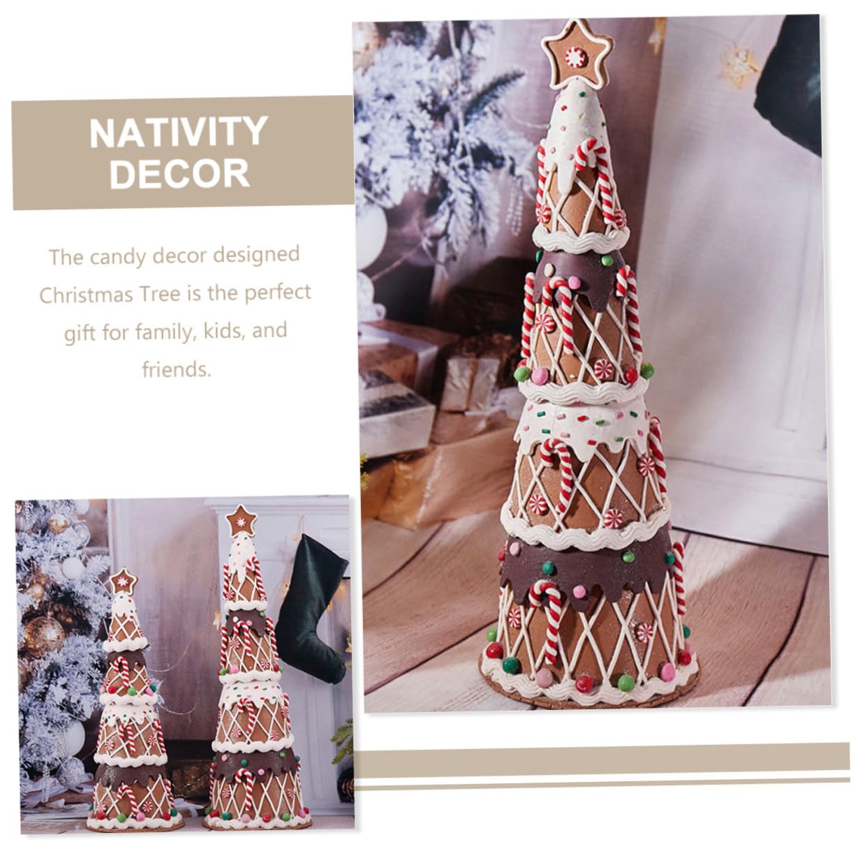 Kunststoff-Weihnachtsbaum mit Süßigkeiten-Design Weihnachtsdeko für Zuhause Party Geschenkidee für Verschiedene Festtagsfeiern
