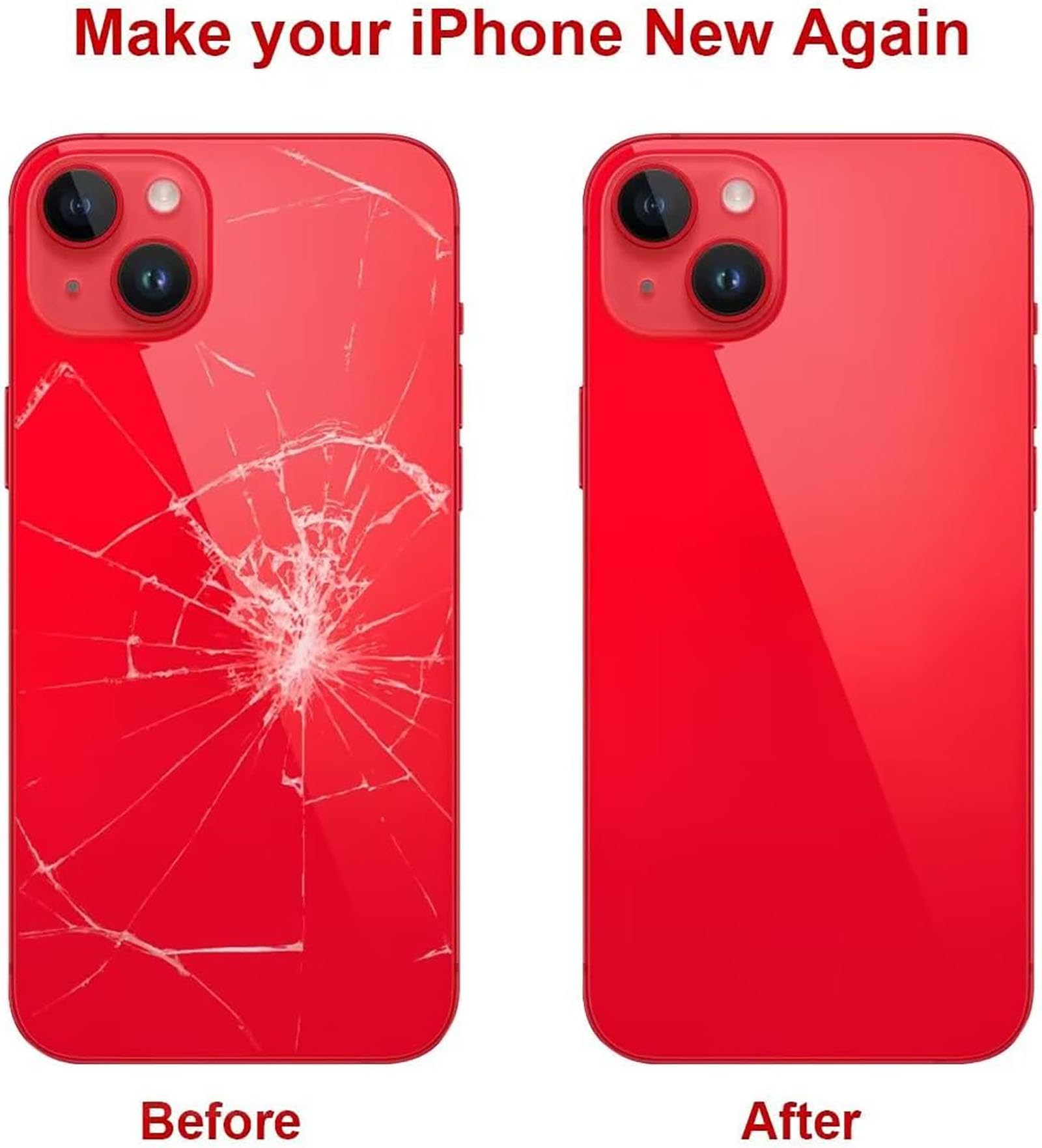 Cover Posteriore Con Vetro E Batteria Per IPhone 14 Plus – Rossa, Con Magnete