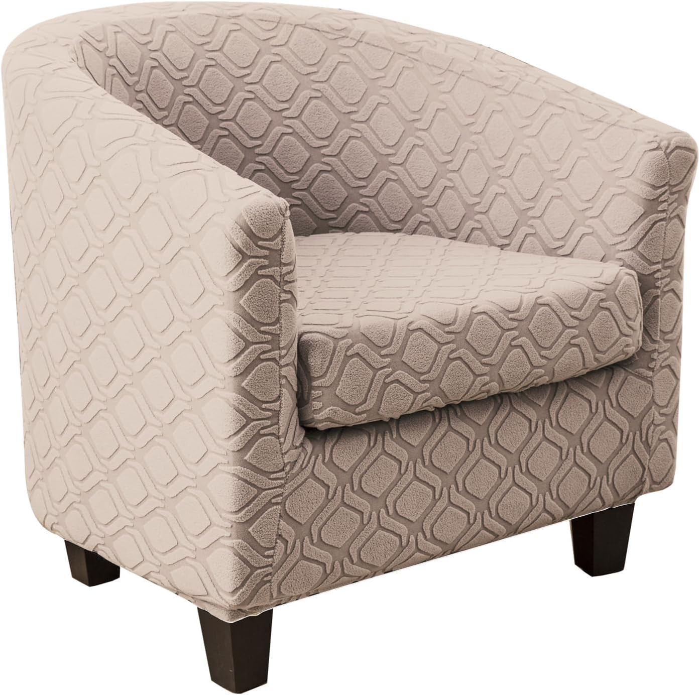 Khaki,2 Piece, Soft Club Chair Slipcover 2 Piece Stretch Barrel Chair Slipcover Tub Chair Slipcover Removable Sofa Cover Armchair Slipcover Furniture Protector for Living Room