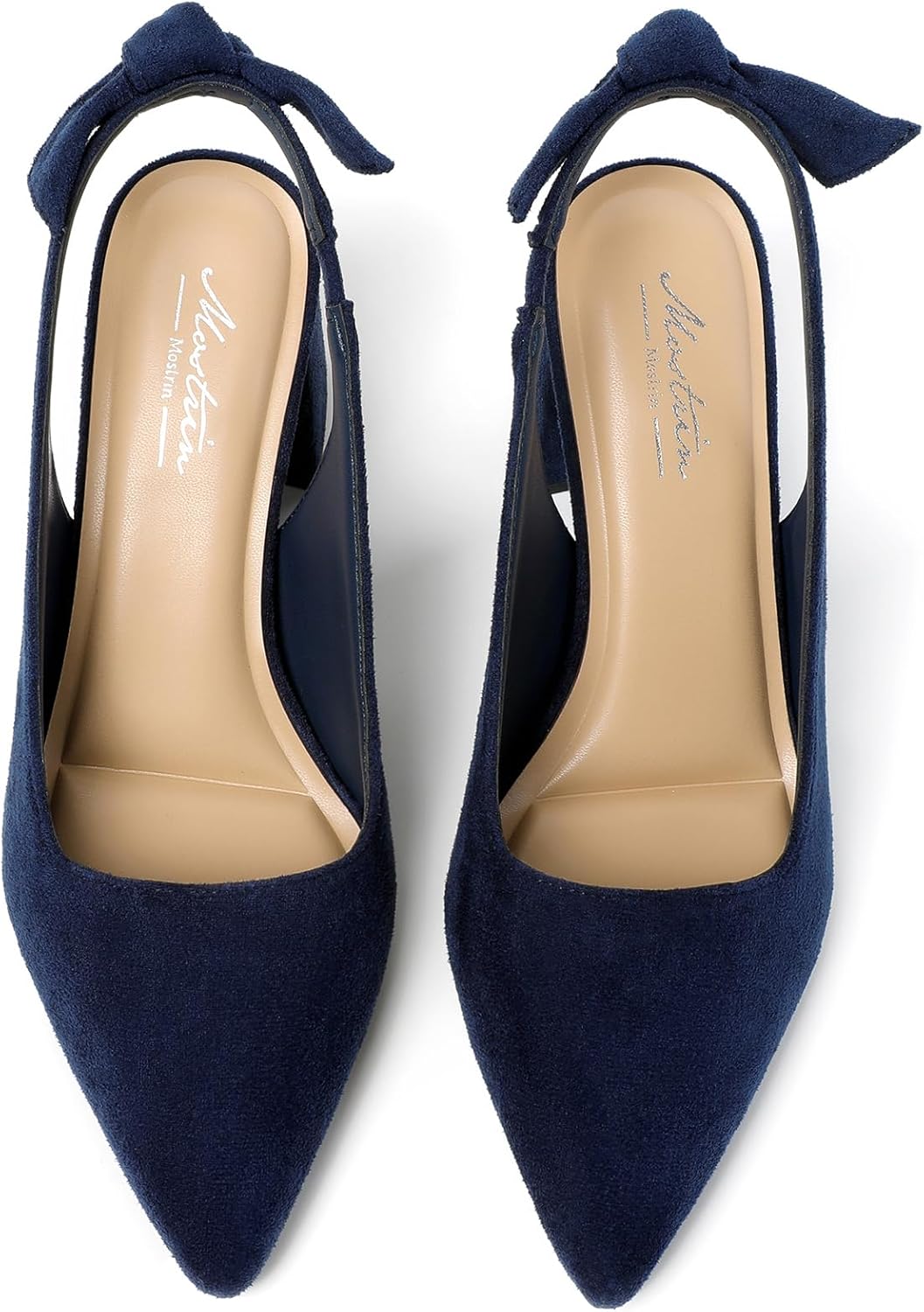 Mostrin Block Slingback Heels for Women Pointed Closed Toe Chunky Heels Office Work Shoes Women's Pumps for Business Casual - Image 4