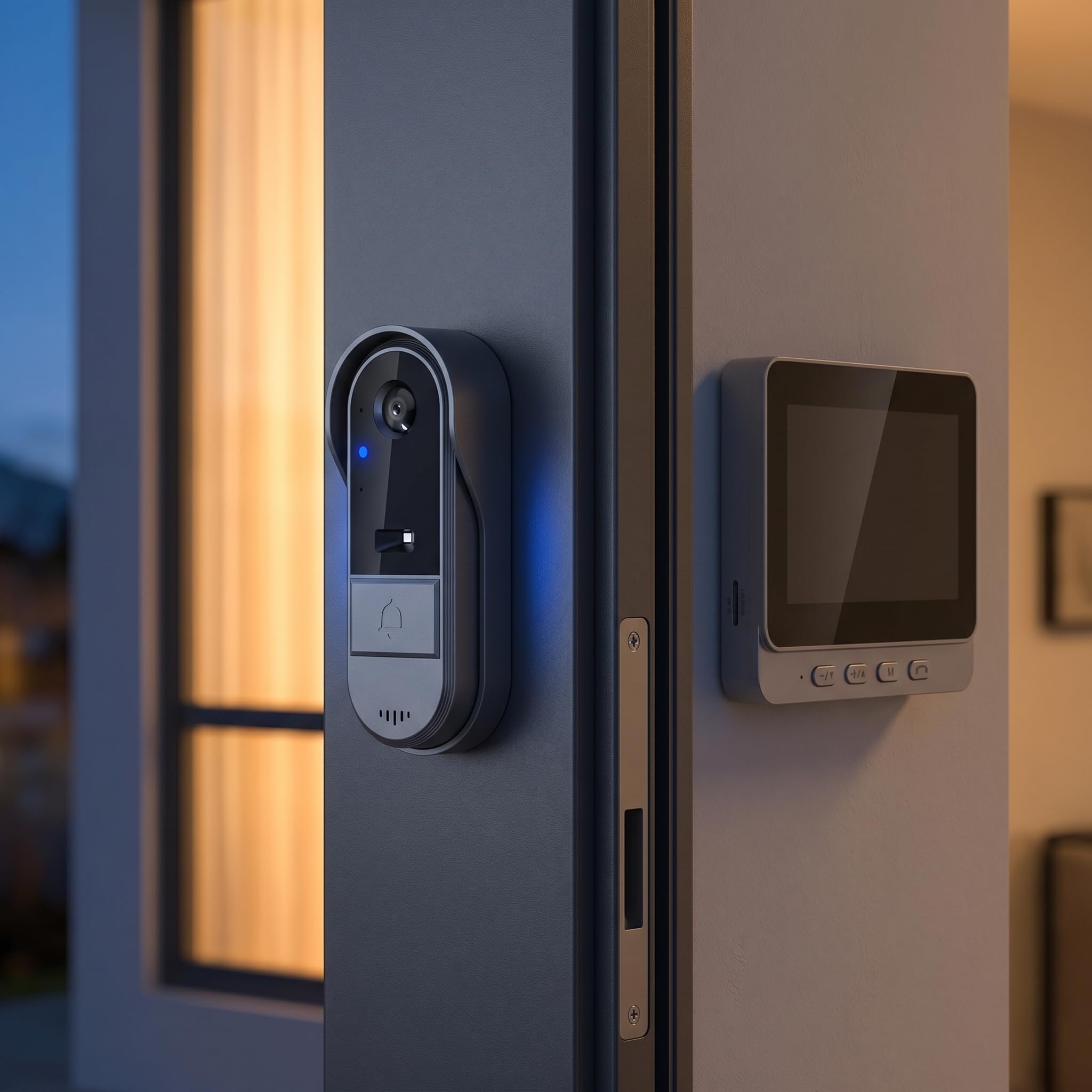 Sonnette vidéo sans Fil Wi-FI avec lumière, vidéo HD et