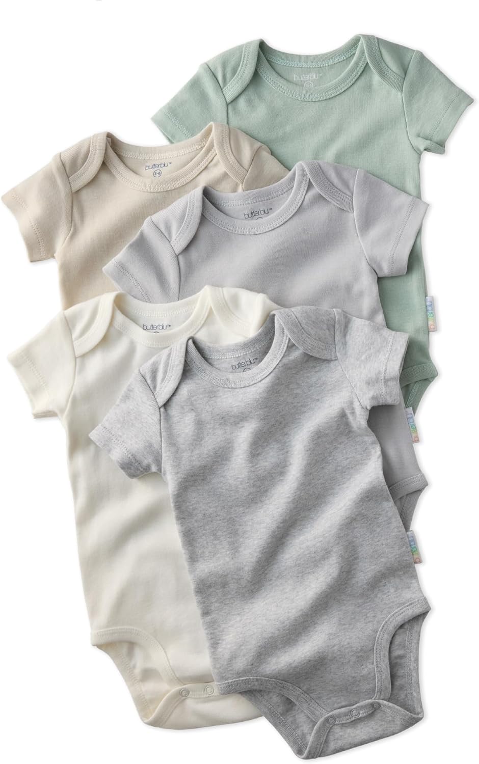 Avery 5-Pack Short Sleeve Bodysuits​ 100% Organic Cotton for Baby Boys​ & Girls