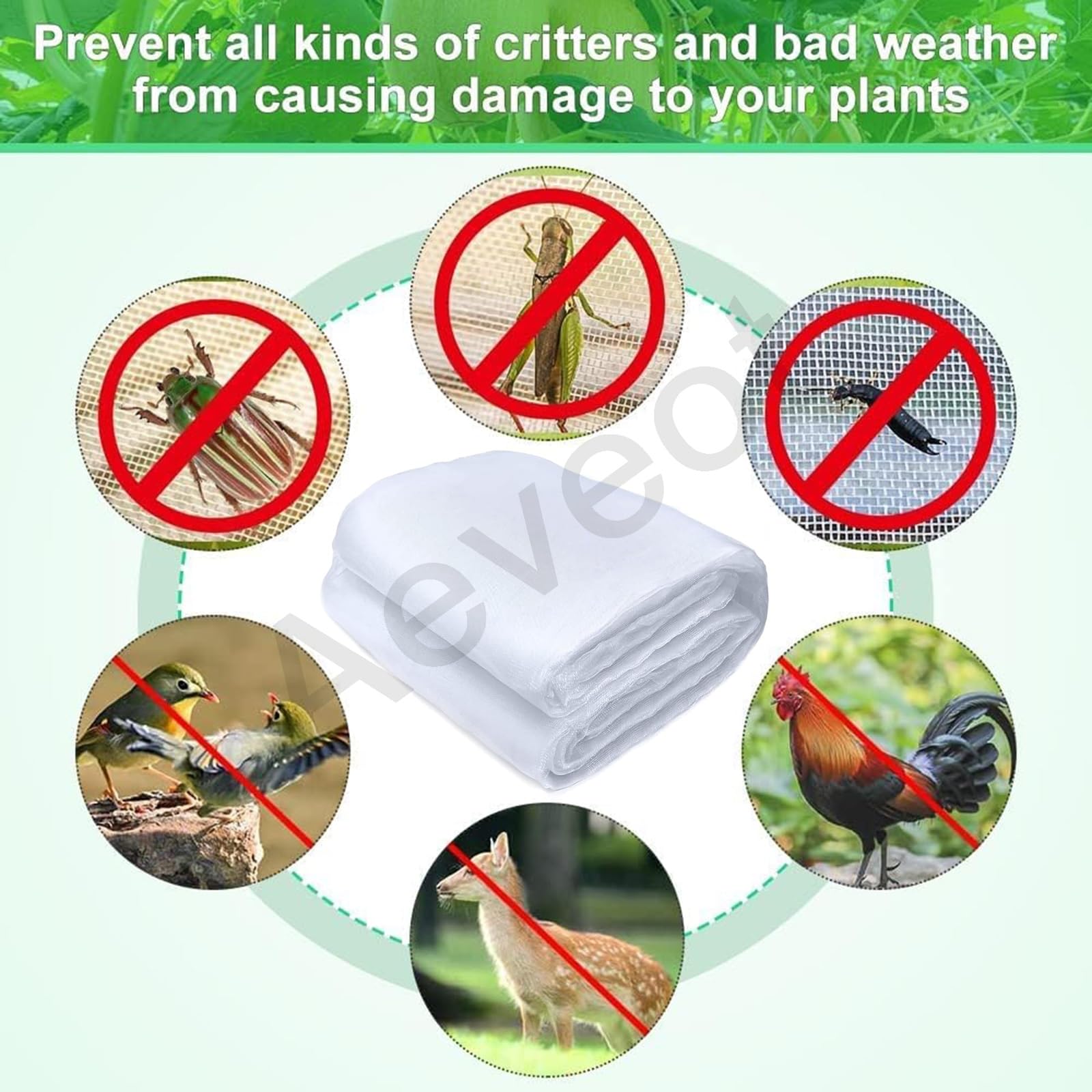 Generisch Red de insectos anti pájaros y rayos UV 3 x 30 m para huerto, protección para fresas, hortalizas y plantas frutales