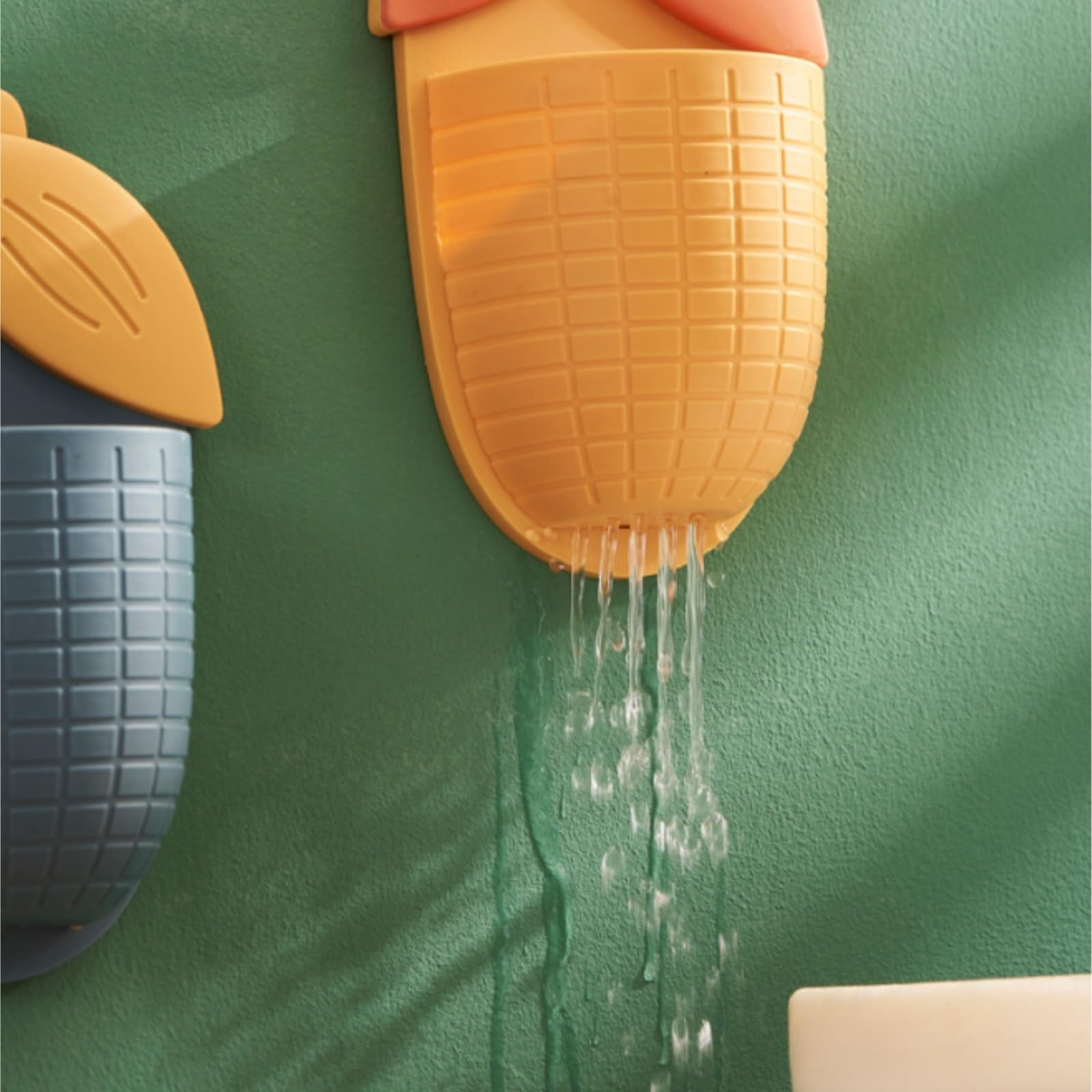 Organizador Cepillos De Dientes Soporte For Cepillo De Dientes, Baño Plástico Montado En La Pared, Sin Necesidad Perforar Agujeros Accesorios De Baño(Grün)
