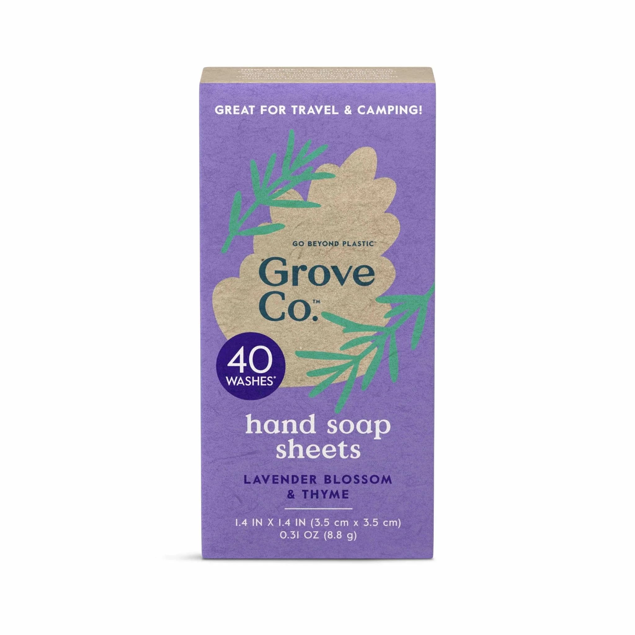 Grove Co. Portable Hand Soap Sheets, 1 Pack, 40 sheets