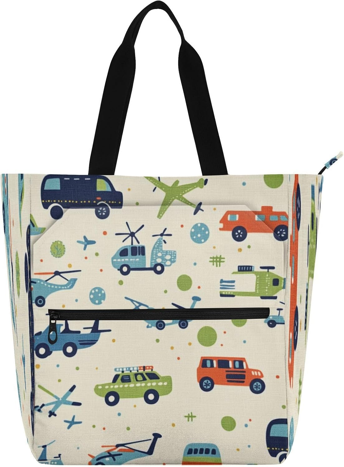 Kids Tote Bag Handles Activity Tote Bags School Daycare Bag External Pocket 44 for Boy Girl Students