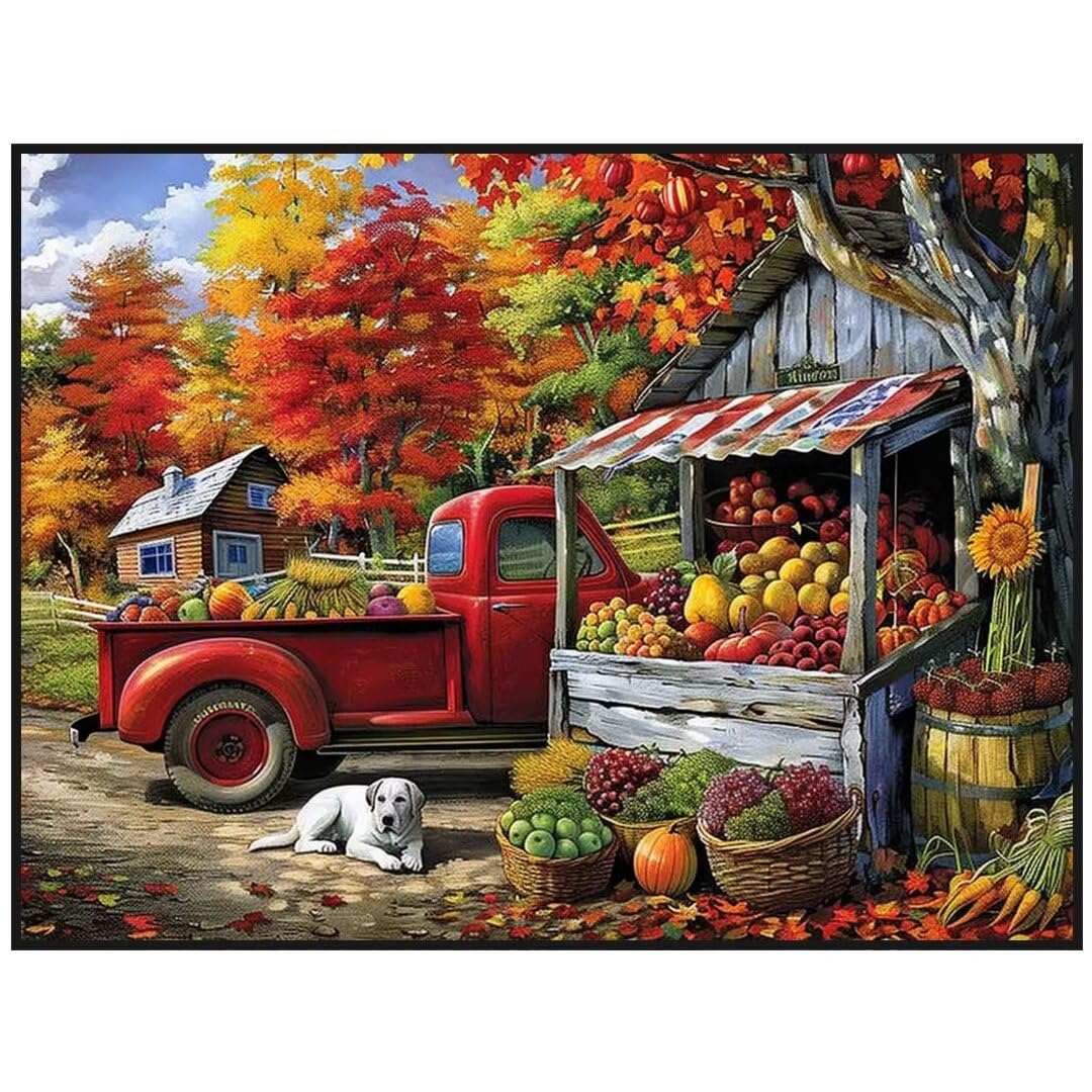 Retro Town Diamond Art 20x30 Inch, Diamond Painting Kits for Adults, 5D Diamond Art Kits DIY Paint By Numbers, Full Diamond Art Embroidery Kits, Gem Art Painting for Wall Art Home Decor 50x75 cm S/556