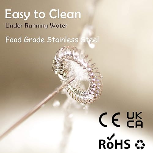 Miniatura 3 de Espumador de leche de mano con batidor de acero inoxidable, portátil y potente máquina de espuma para café matutino, café con leche, capuchino,