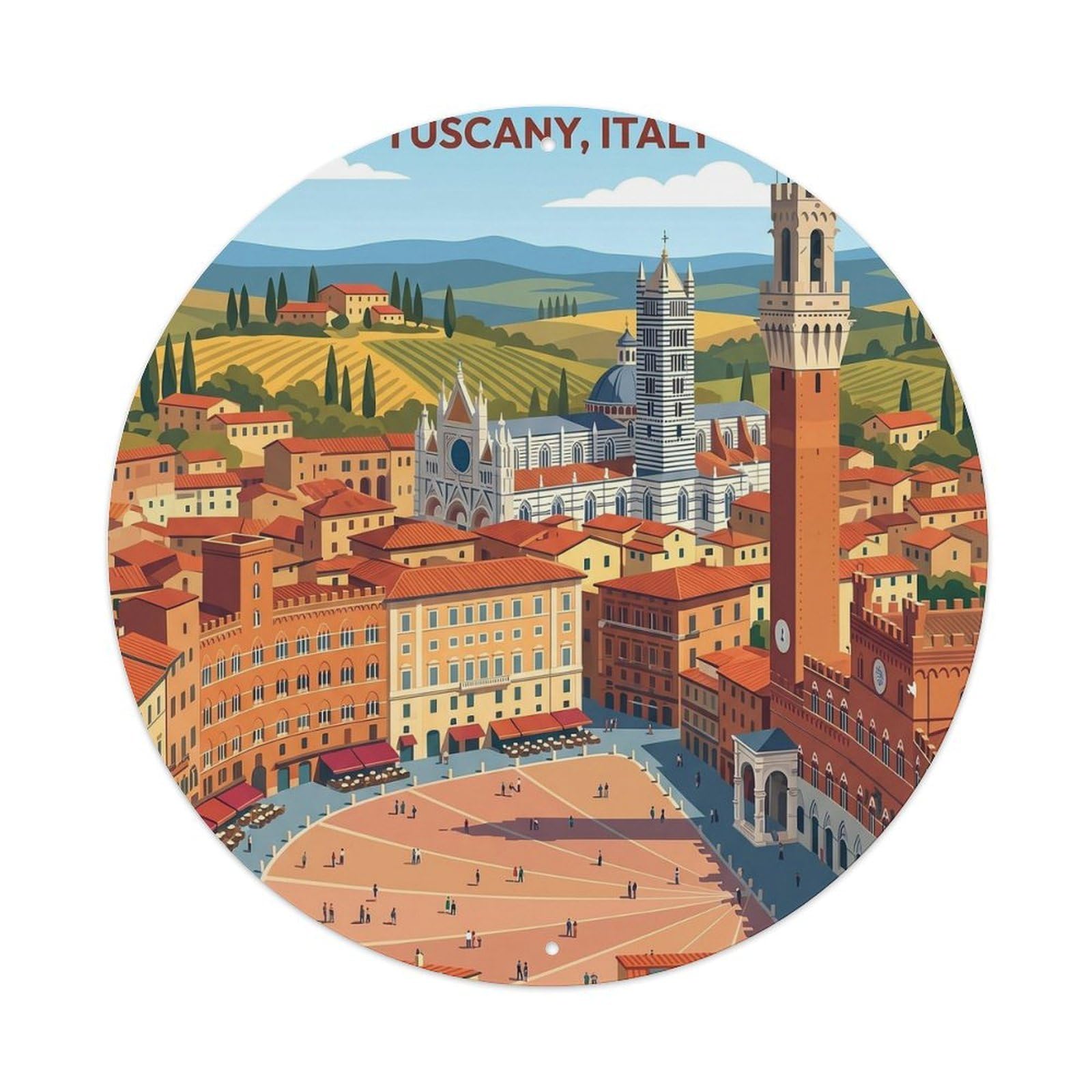 Vintage Travel Siena Italy Classic Metal Tin Sign