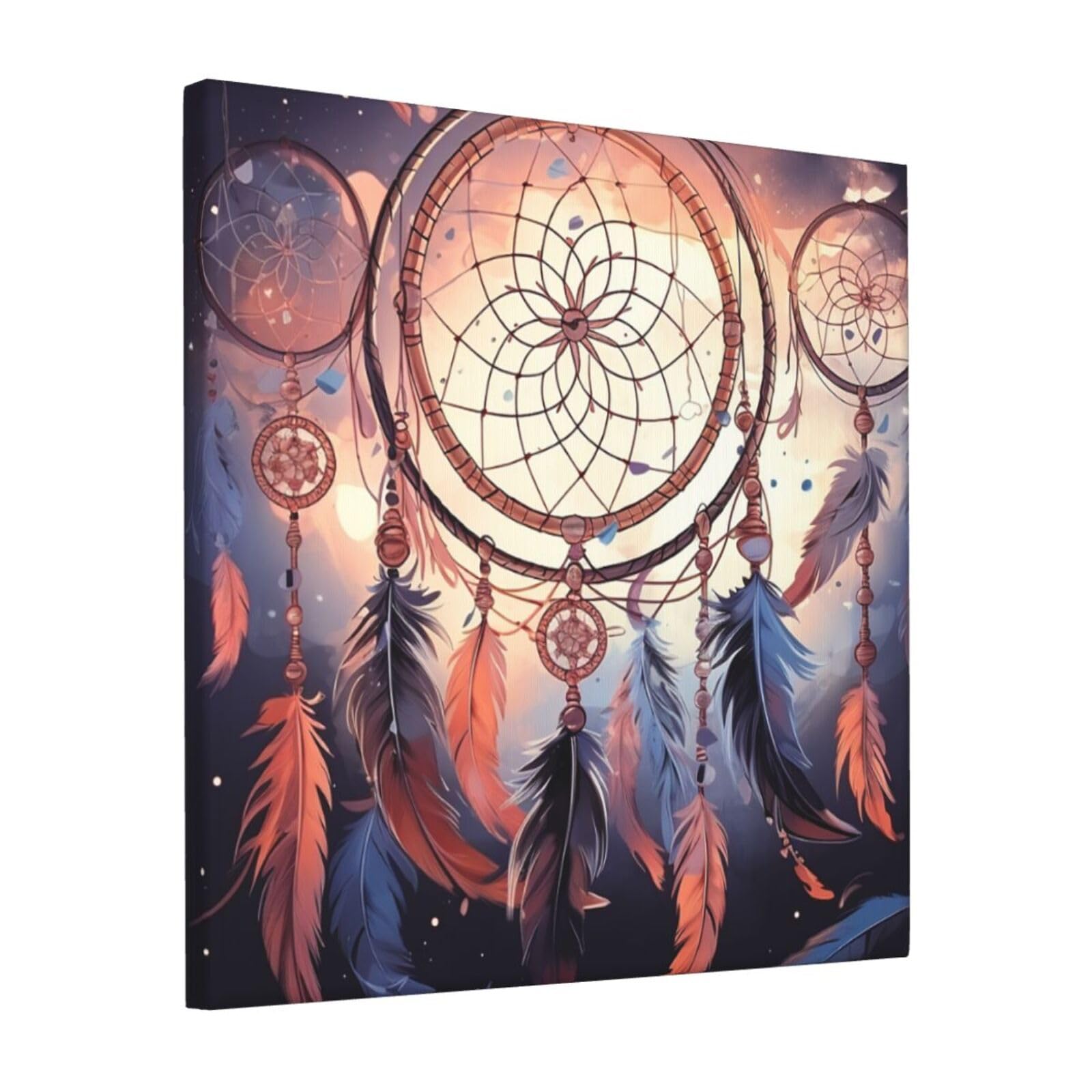 KLOPH Native American Dream Catcher Canvas Wall Art for Living Room 12"x12" Modern Artwork Painting for Bathroom Hanging Canvas Prints Aesthetic Wallart for Bedroom Kitchen Office Wall Decor