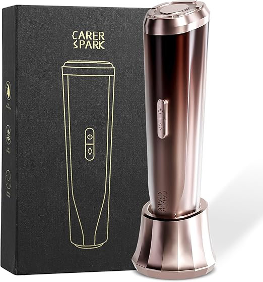 CARER SPARK Dispositivo Radiofrequenza Viso 3MHz, Massaggiatore Facciale Anti-Età con Ultrasuoni EMS Fototerapia Riduzione Rughe e Linee Sottili Cura del Viso Elettrica Multifunzionale