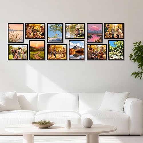 Miniatura 7 de Juego de 12 portarretratos negros de 8 x 10 pulgadas para mostrar fotos de 8 x 10 pulgadas, multimarco de 8 x 10 pulgadas, collage para pared o