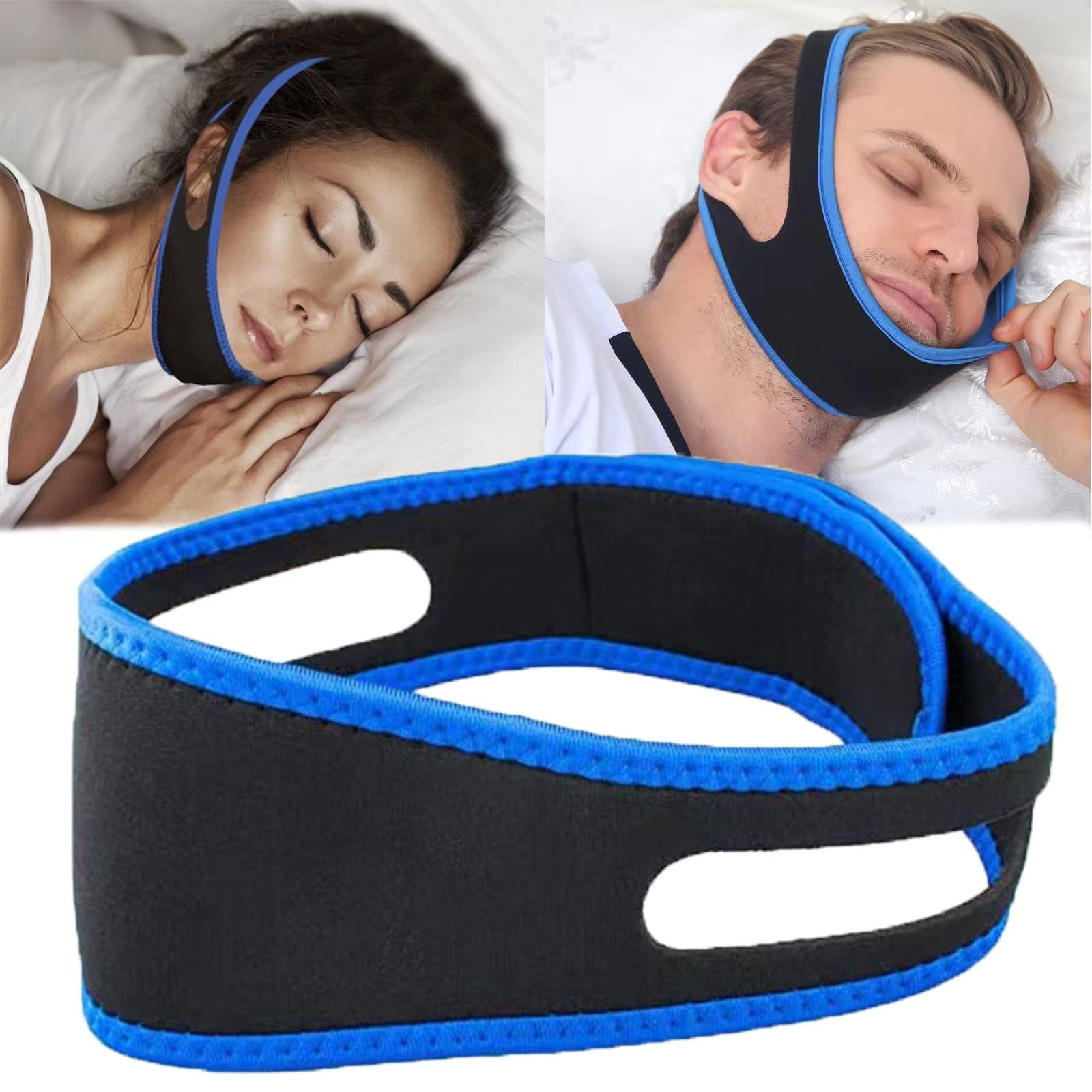 Generic Chin Strap Effective Anti Snoring Devices for Men Women, Comfortable, Breathable & Easily Adjustable Anti Snoring Chin Strap Blue