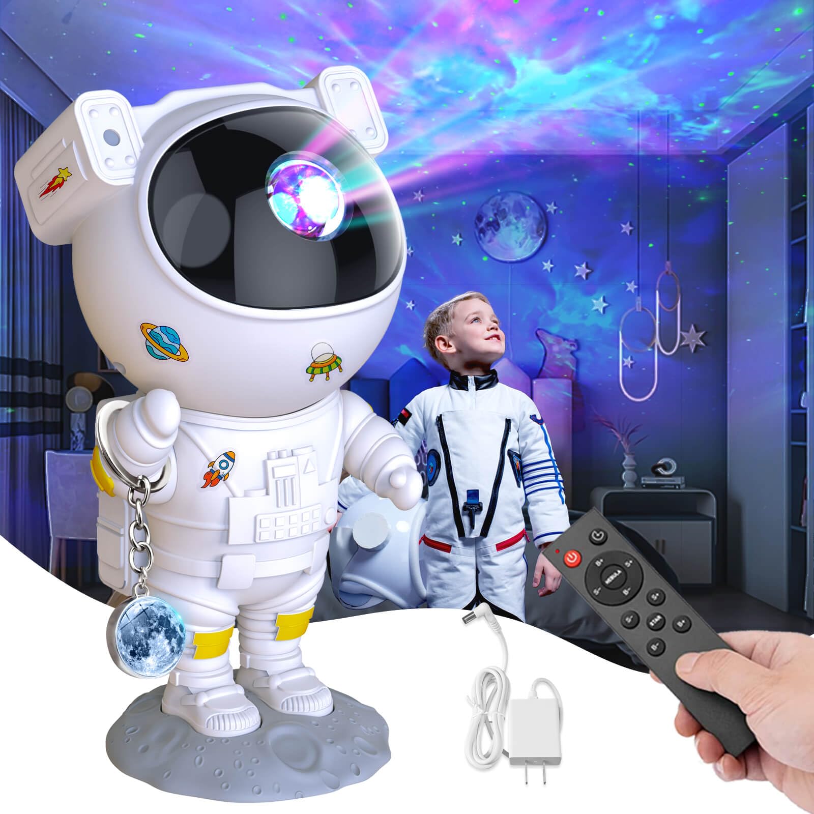Lalolee Astronaut Galaxy Projector - Galaxy Projector with Timer and Remote, Robot Night Light for Kids Room Decor, Christmas, Birthdays, Valentine's Day Gift