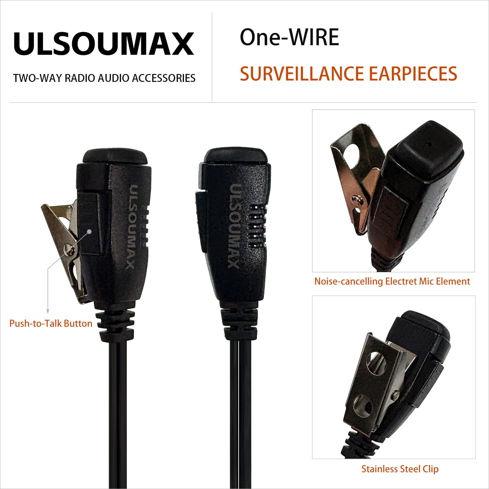 Air Acoustic Tube Auricolari Compatibile con Motorola DP2400 DP2400e DP3441e XPR3300e XPR3500 MTP3150 XiR P6600i Radio, Cuffia Acustica Auricolare con pulsante PTT Mic